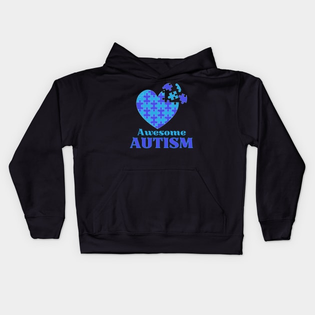 Awesome Autism for Autism awareness we wear BLUE Kids Hoodie by TrippleTee_Sirill